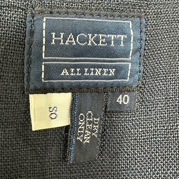 HACKETT Men’s 100% Linen Navy Button Fly Flat Front Shorts Size 40 - Picture 4 of 5